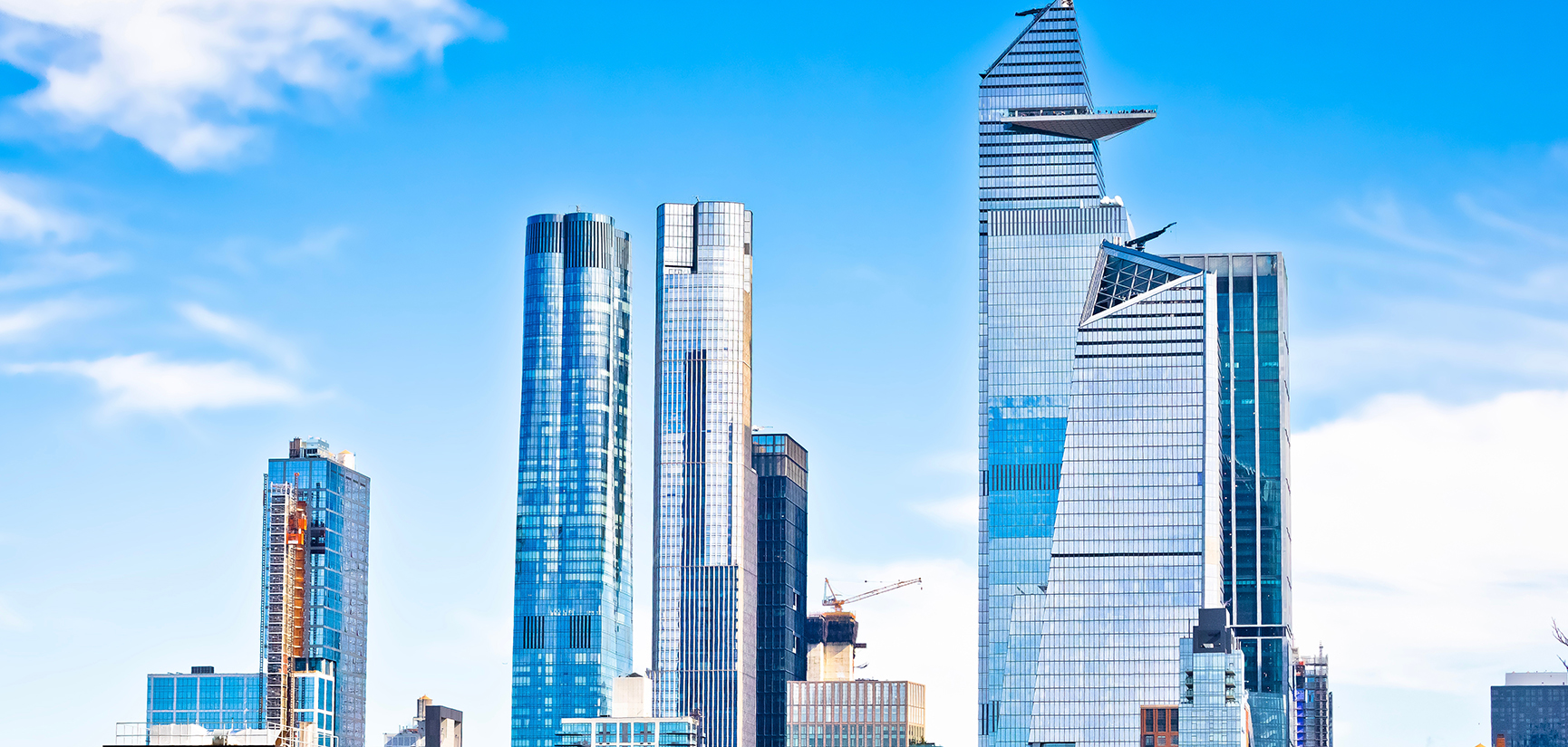Blue sky with buildings